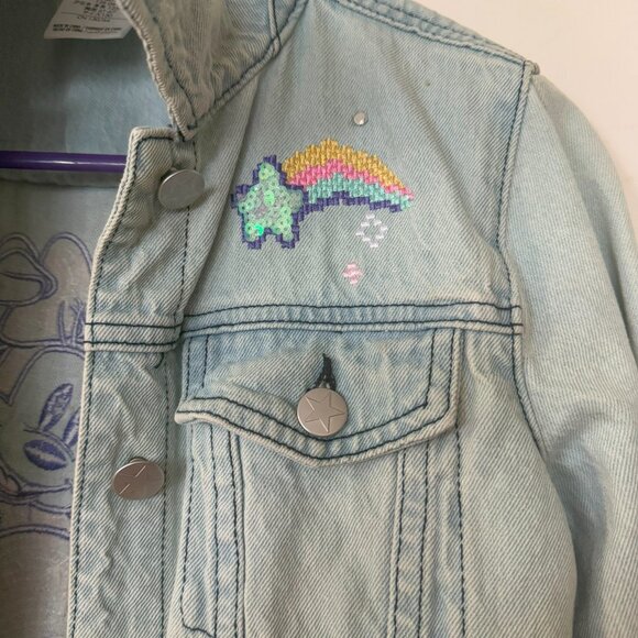 Disney Girls Minnie Mouse Denim Jean Jacket Size 7/8 - Preloved - Picture 7 of 7